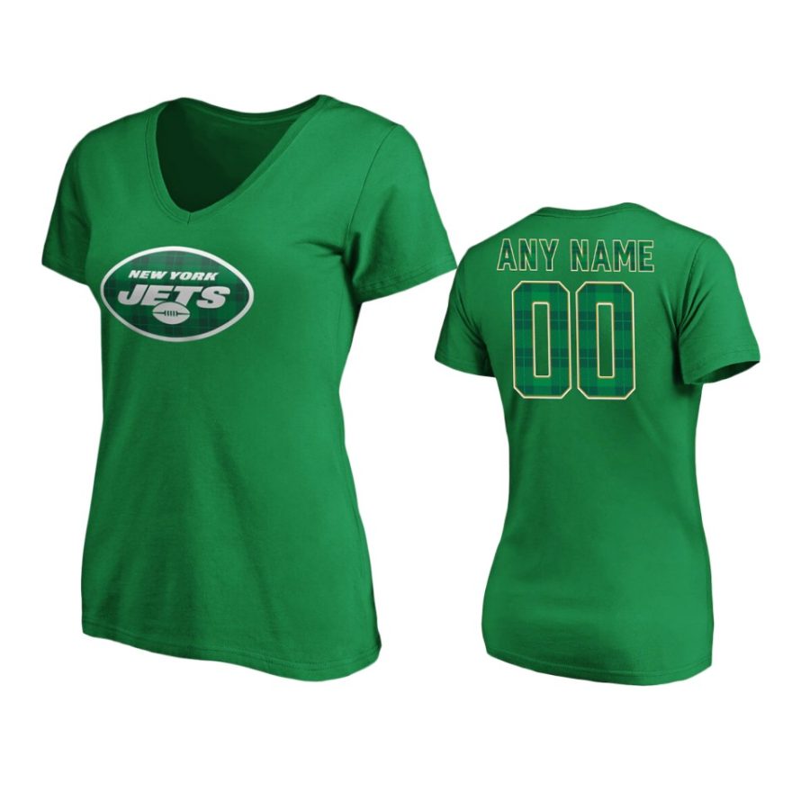 women jets green st. patricks day emerald plaid t shirt