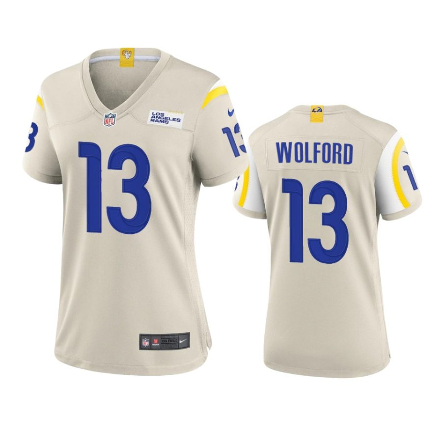 women john wolford rams game bone jersey