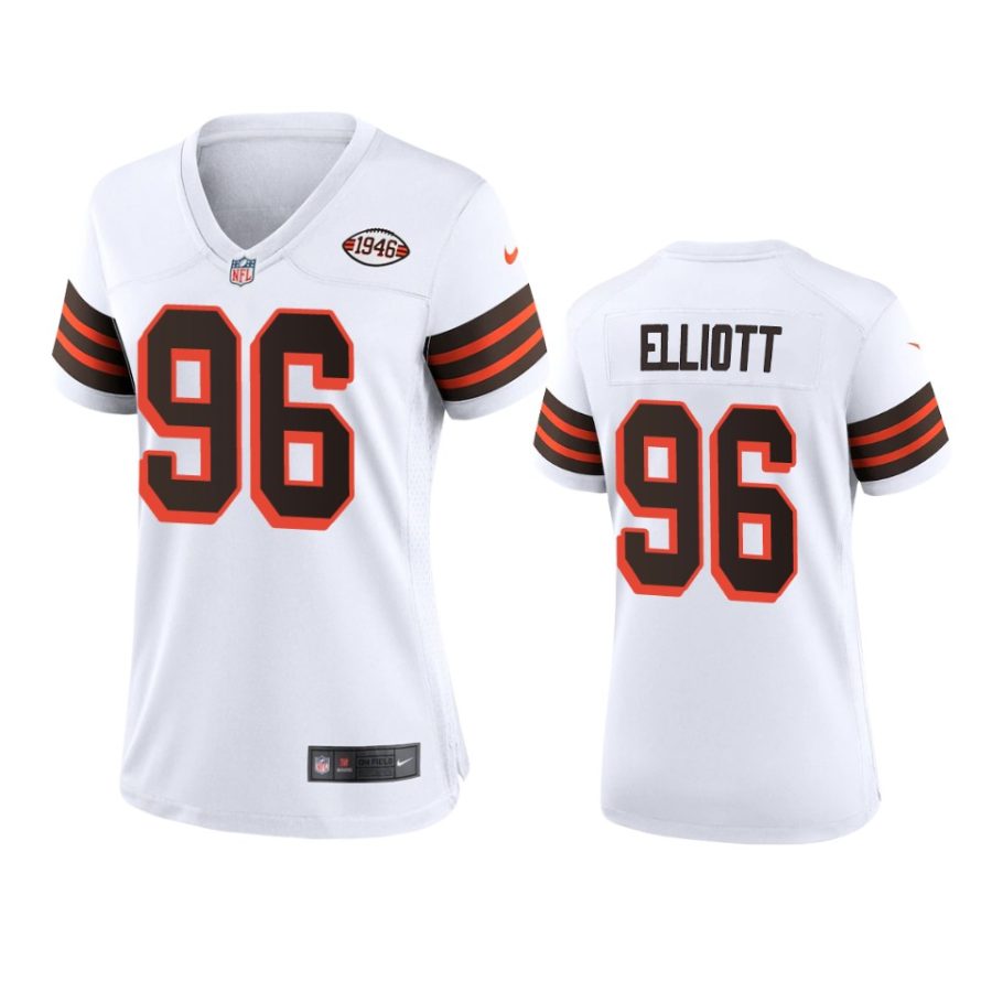 women jordan elliott browns white 1946 collection jersey