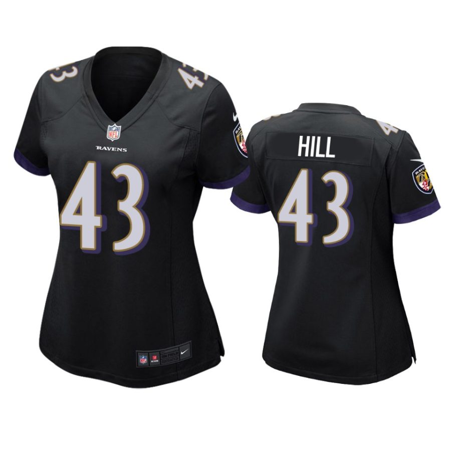 women justice hill ravens black game jersey