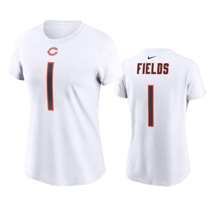 women justin fields bears white 2021 nfl draft t shirt