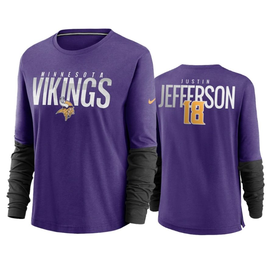 women justin jefferson vikings purple city mascot breathe t shirt