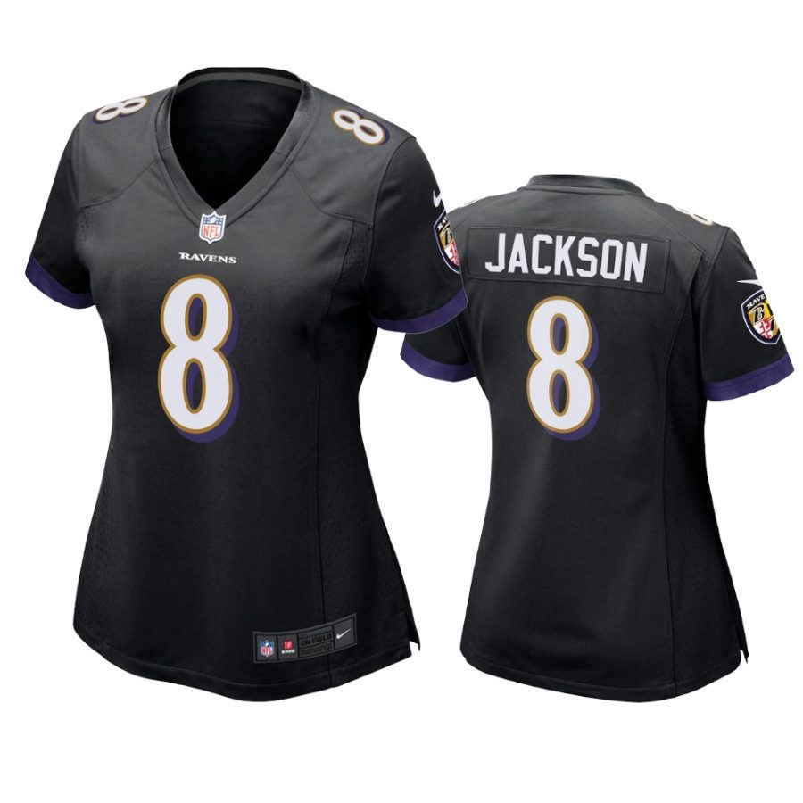 women lamar jackson ravens black game jersey