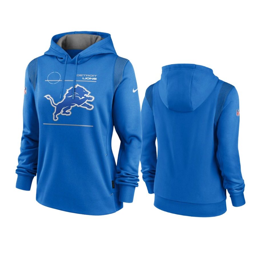 women lions blue sideline performance pullover hoodie