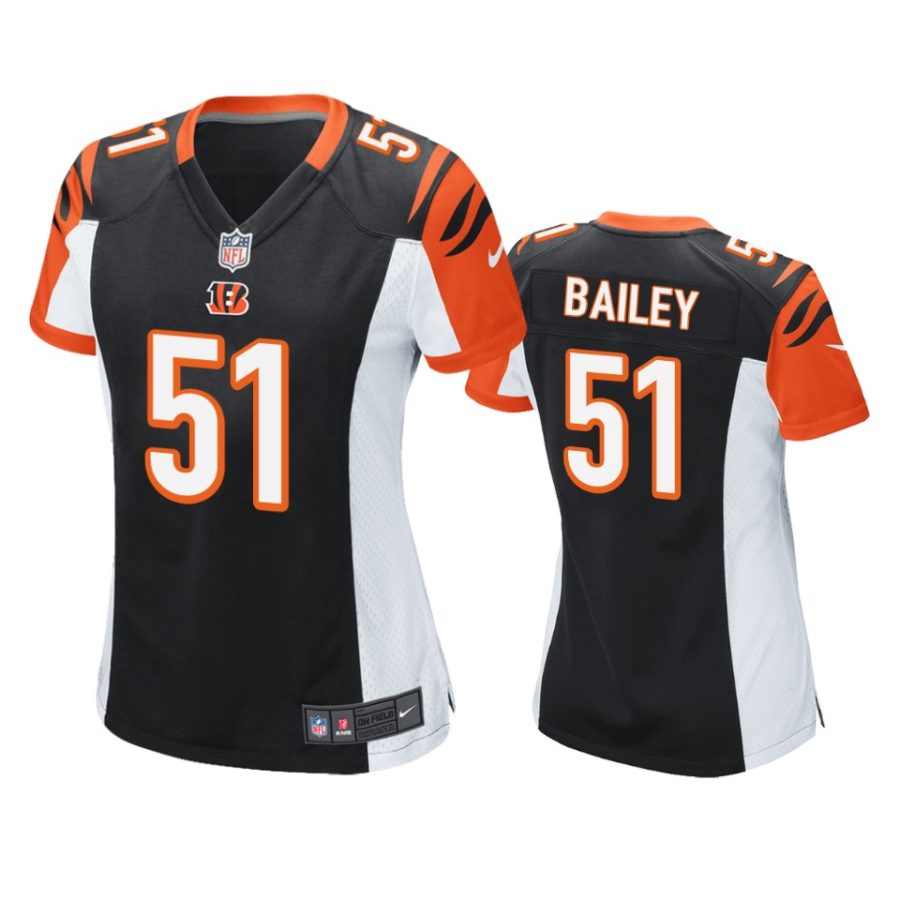 women markus bailey bengals black game jersey