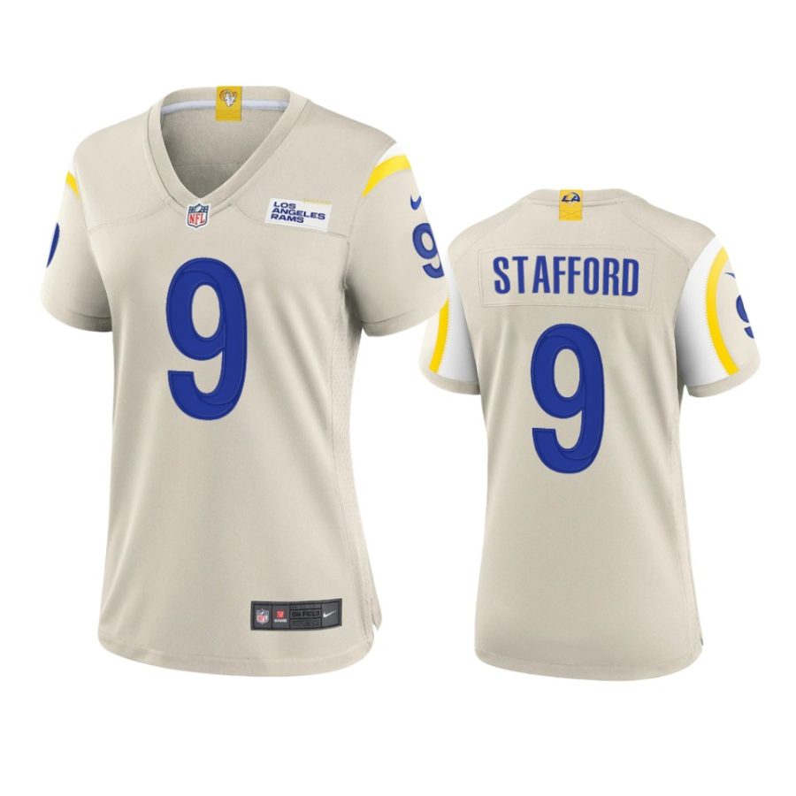 women matthew stafford rams game bone jersey