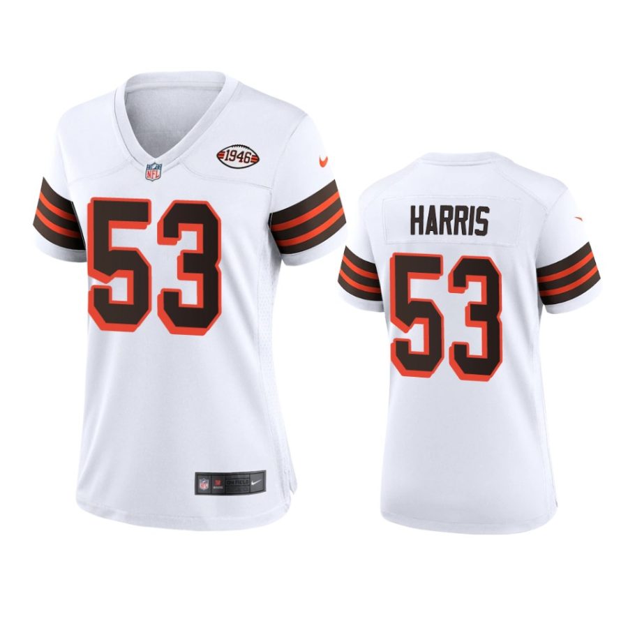 women nick harris browns white 1946 collection jersey