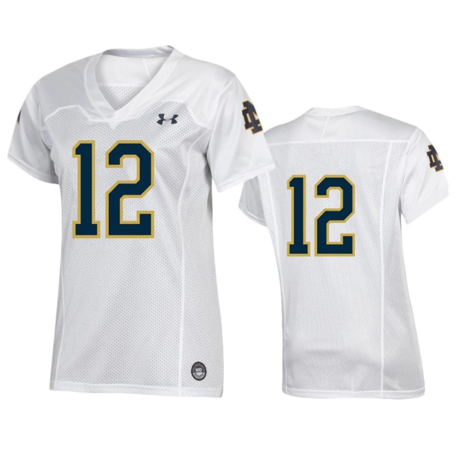 women notre dame fighting irish 12 white finished replica jersey