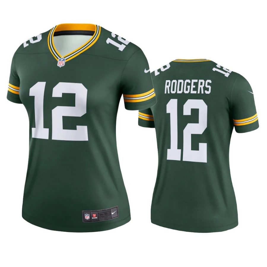 women packers aaron rodgers green legend jersey