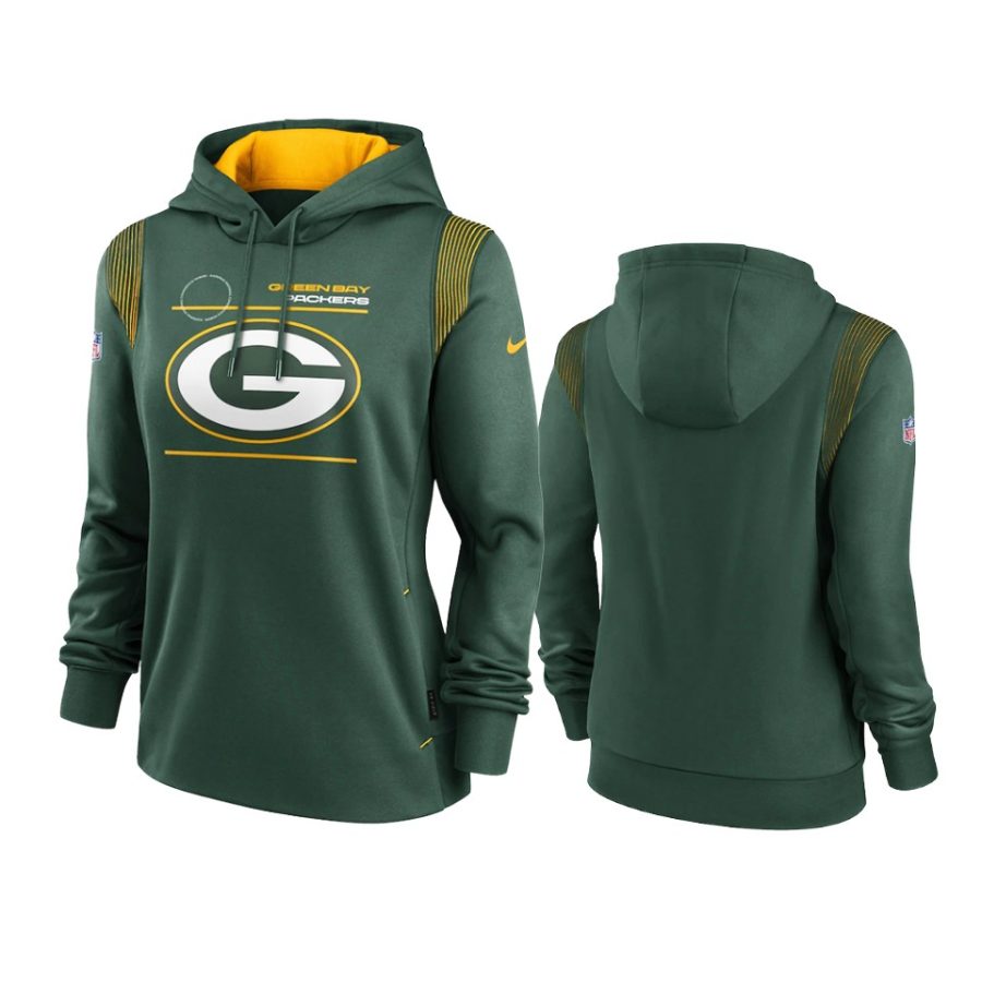 women packers green sideline performance pullover hoodie