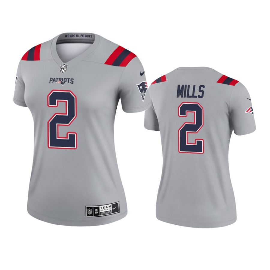 women patriots jalen mills gray inverted legend jersey