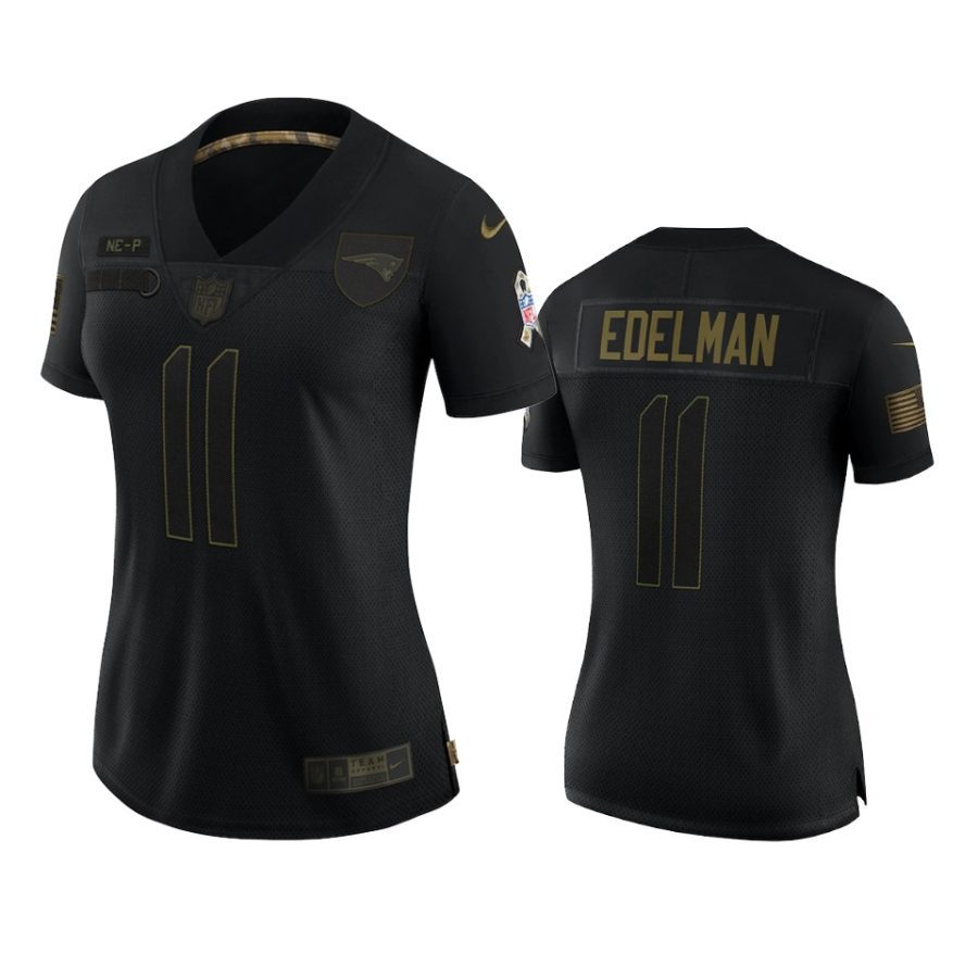 women patriots julian edelman black limited 2020 salute to service jersey