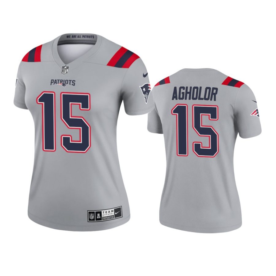 women patriots nelson agholor gray inverted legend jersey