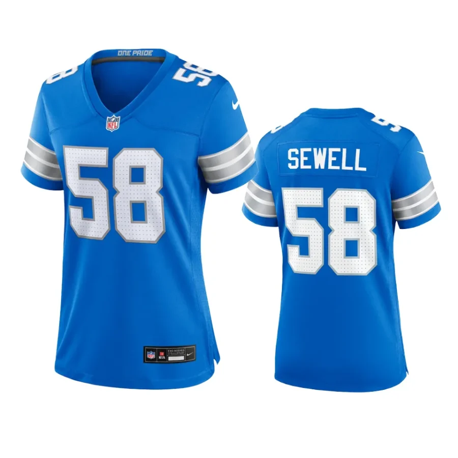 women penei sewell lions 2024 team game blue jersey