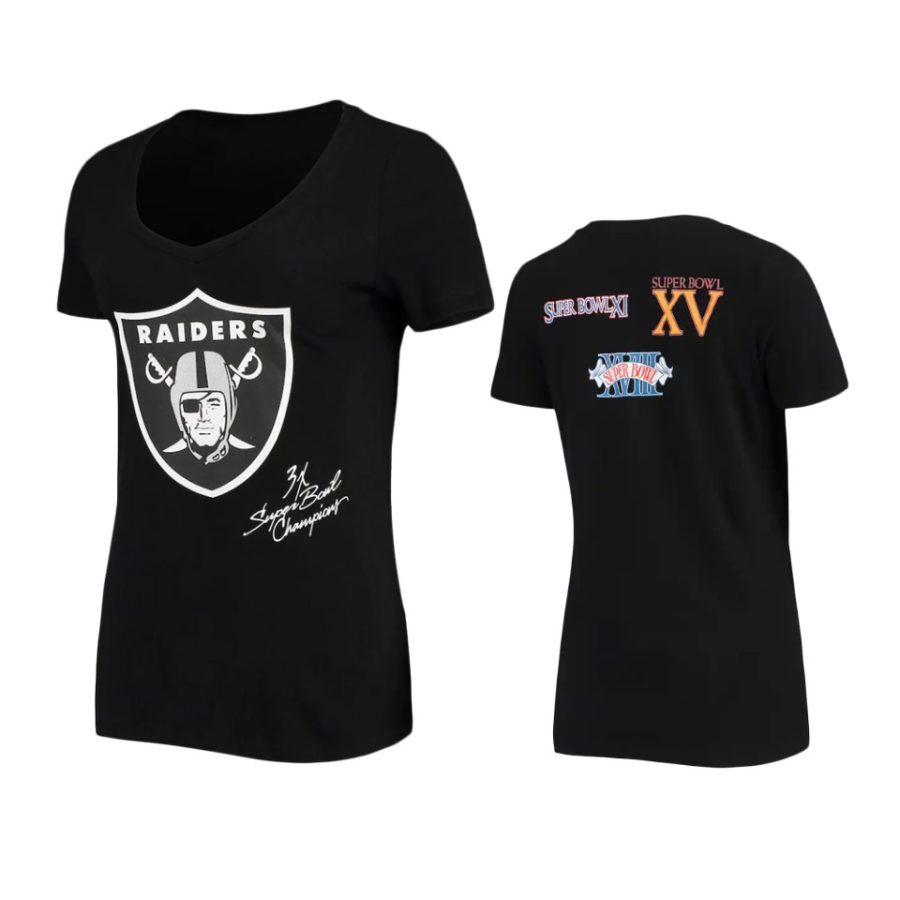 women raiders black super bowl commemorative t shirt