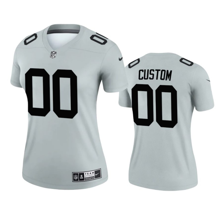 women raiders custom silver inverted legend jersey