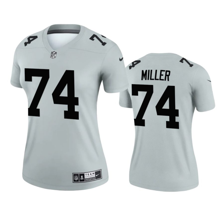 women raiders kolton miller silver inverted legend jersey