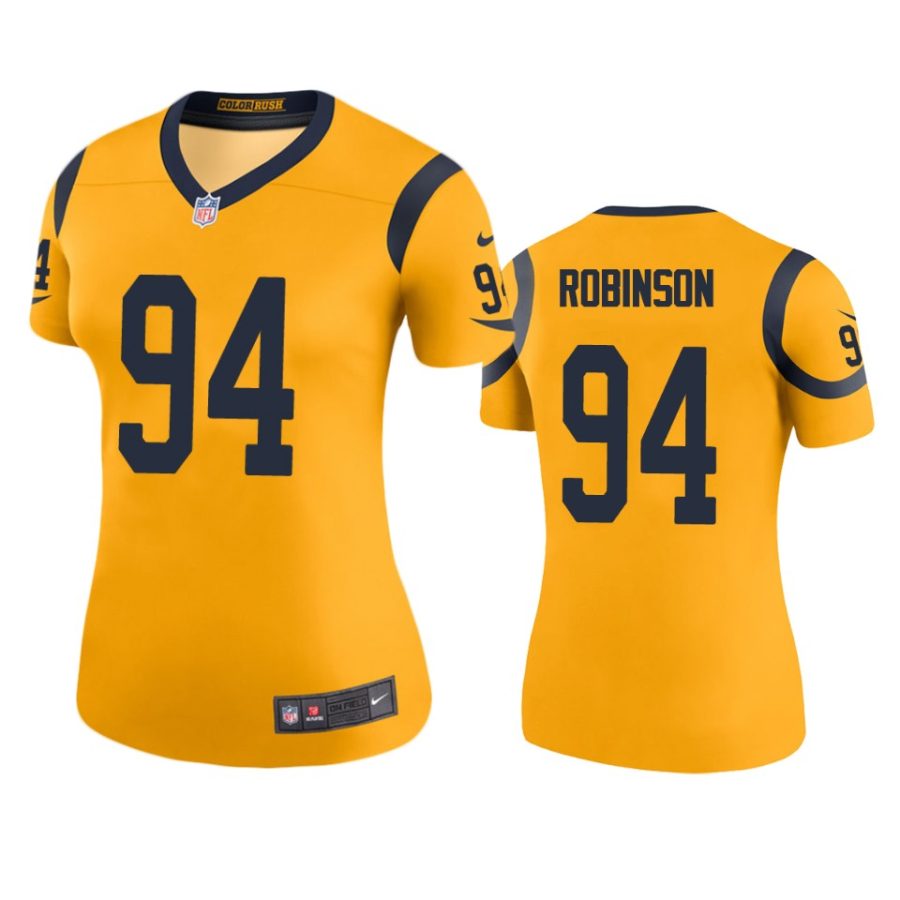 women rams ashawn robinson gold color rush legend jersey