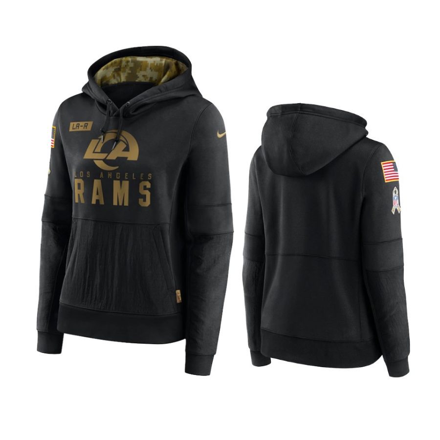 women rams black 2020 salute to service pullover hoodie