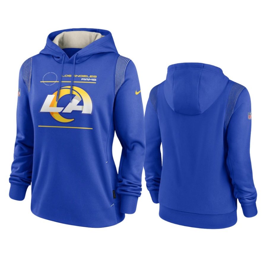 women rams royal sideline performance pullover hoodie