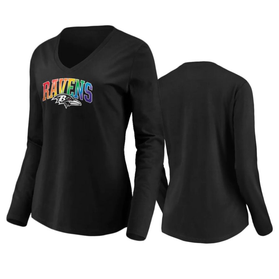 women ravens black pride logo long sleeve t shirt