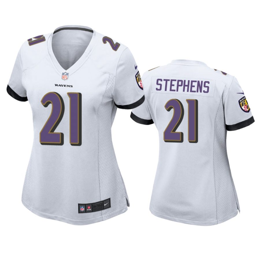 women ravens brandon stephens white game jersey