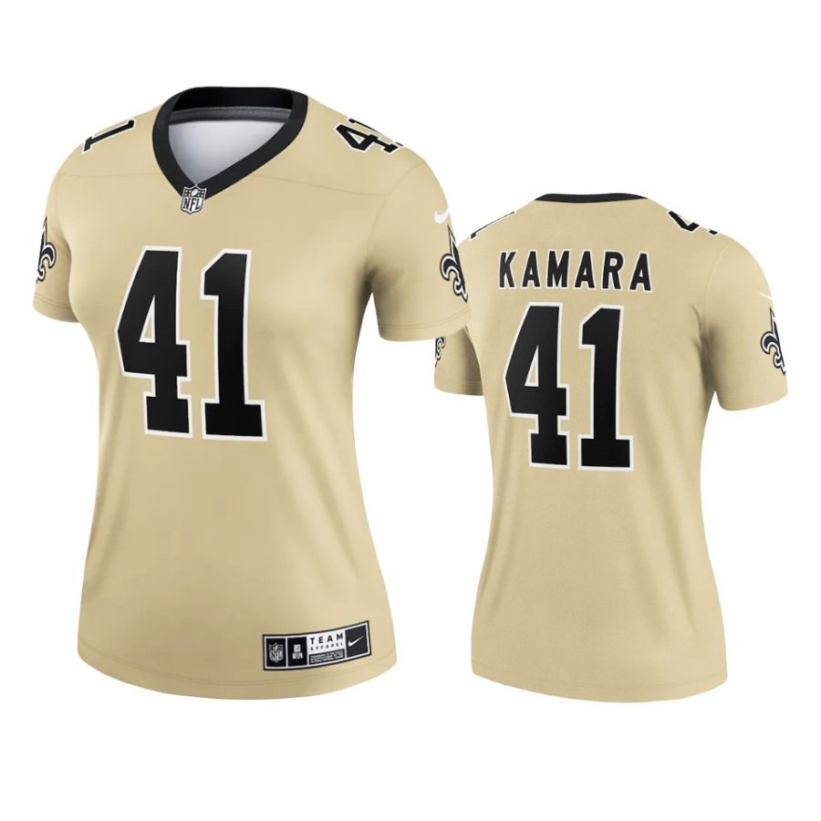 women saints alvin kamara gold inverted legend jersey