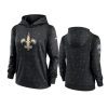 women saints anthracite 2021 nfl crucial catch therma pullover hoodie