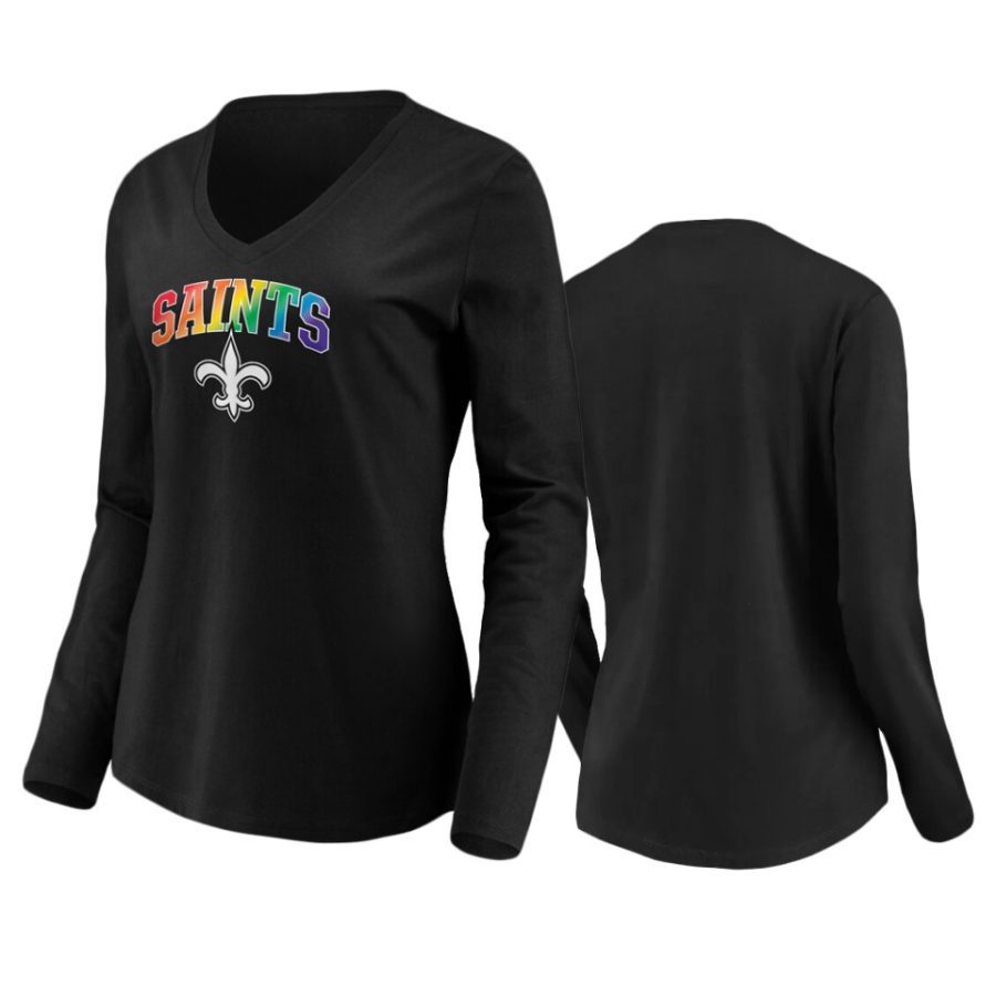 women saints black pride logo long sleeve t shirt