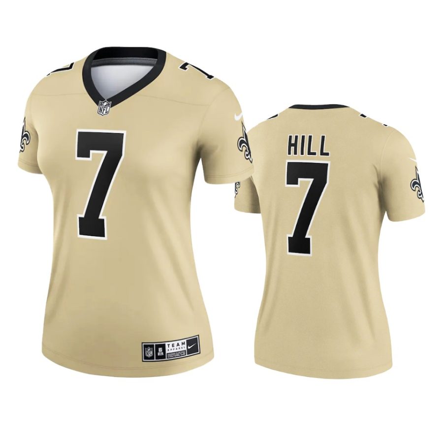 women saints taysom hill gold inverted legend jersey