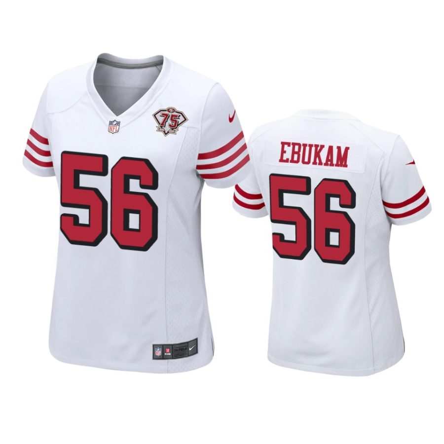 women samson ebukam 49ers 75th anniversary white jersey