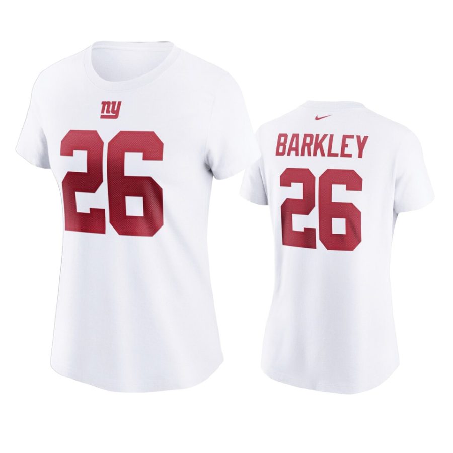 women saquon barkley giants white t shirt