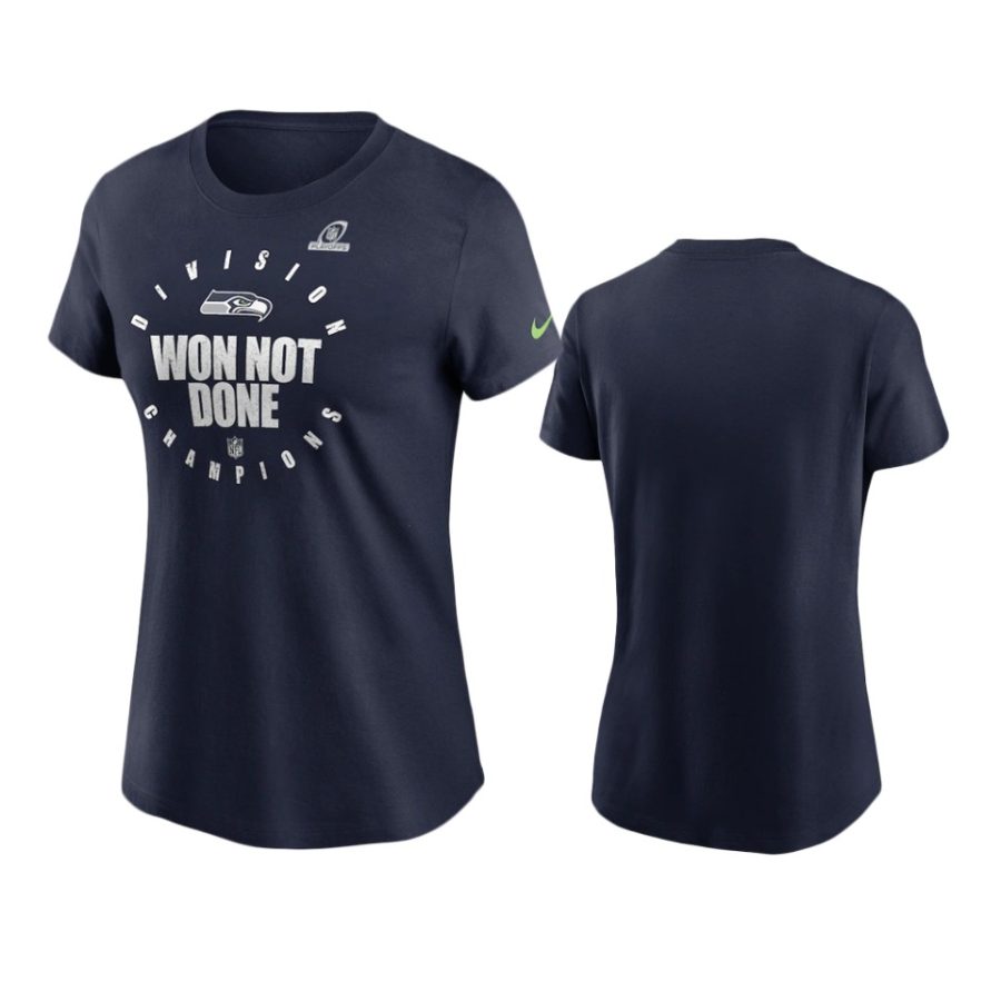 women seahawks college navy 2020 nfc west division champions t shirt