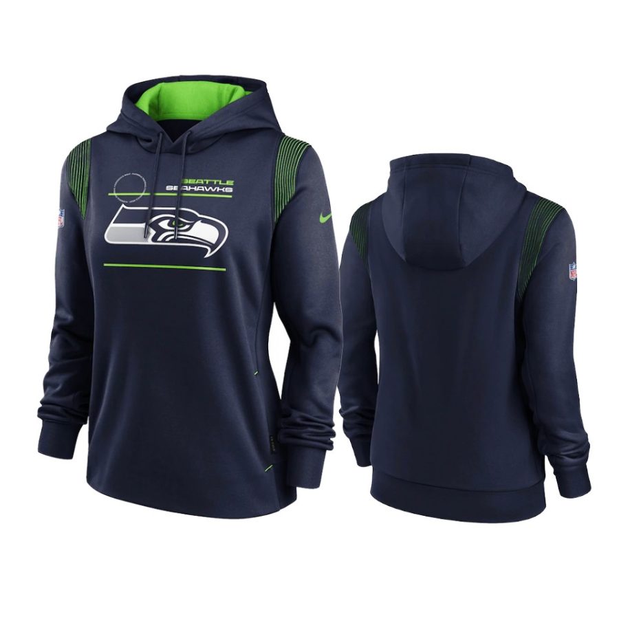 women seahawks college navy sideline performance pullover hoodie