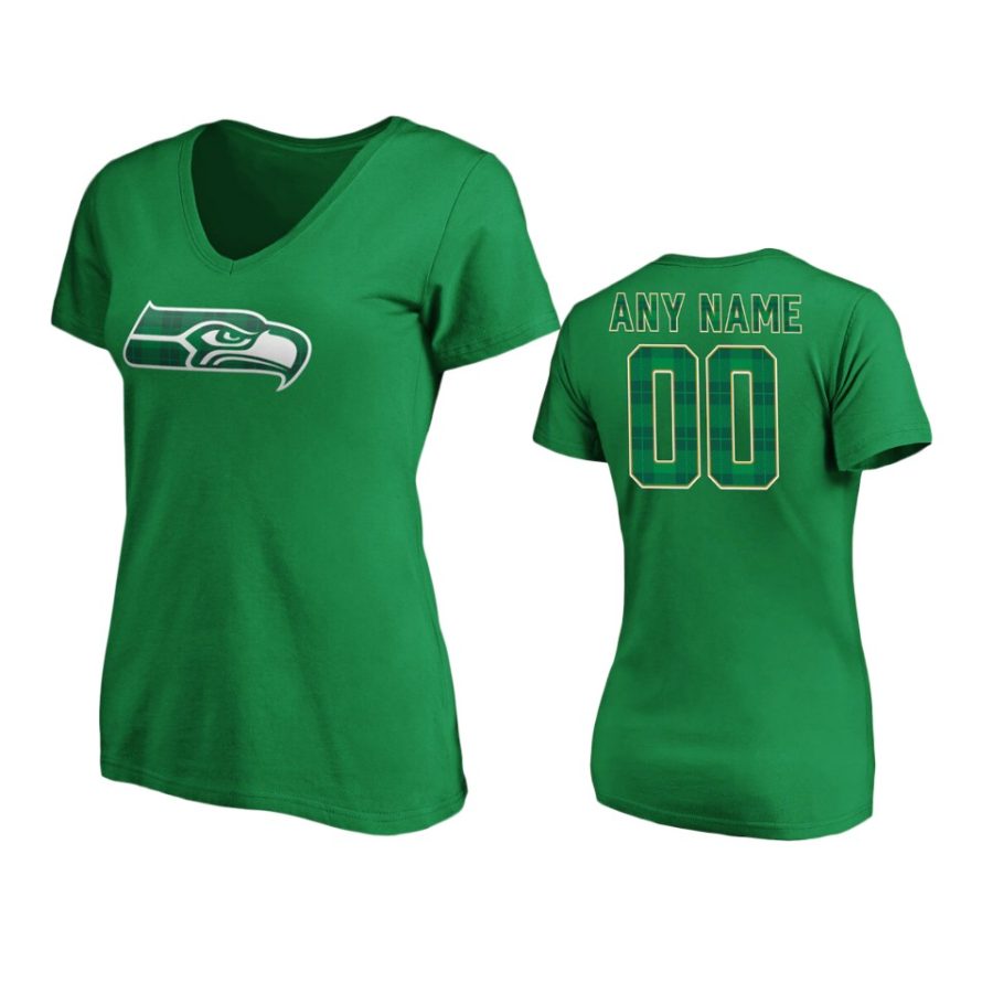 women seahawks green st. patricks day emerald plaid t shirt