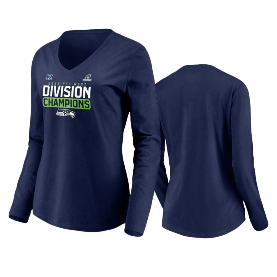 women seahawks navy 2020 nfc west division champions flying high t shirt