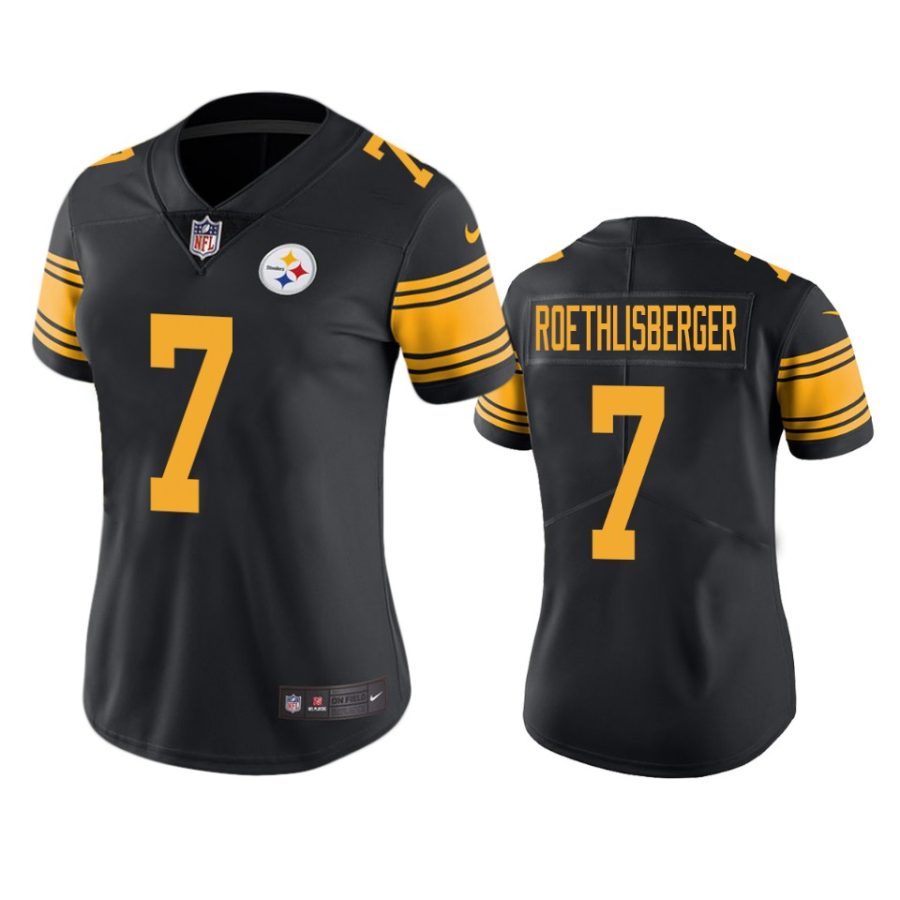 women steelers ben roethlisberger black color rush limited jersey