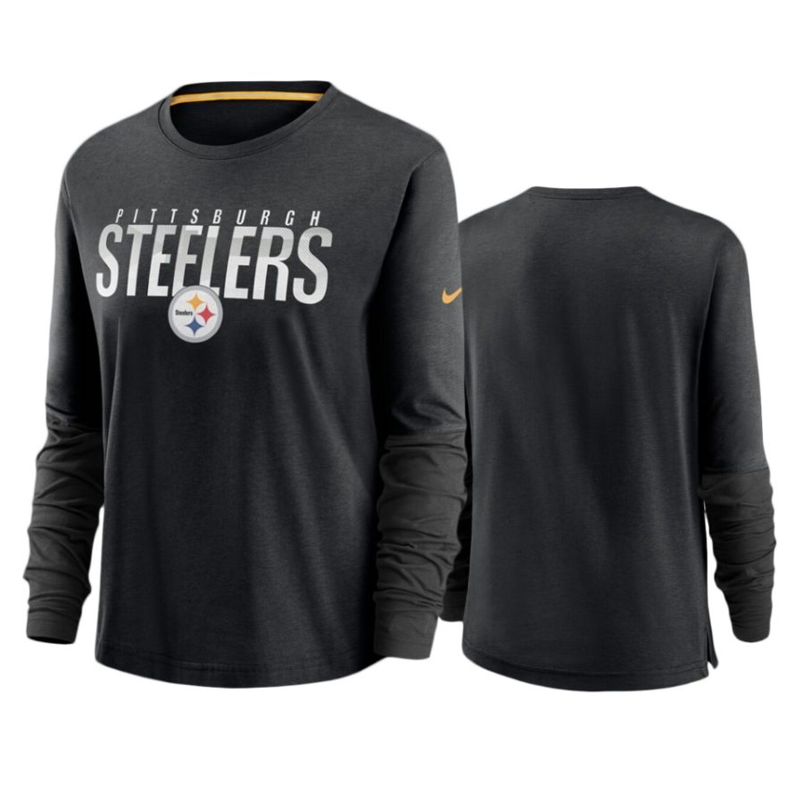 women steelers black city mascot breathe long sleeve t shirt