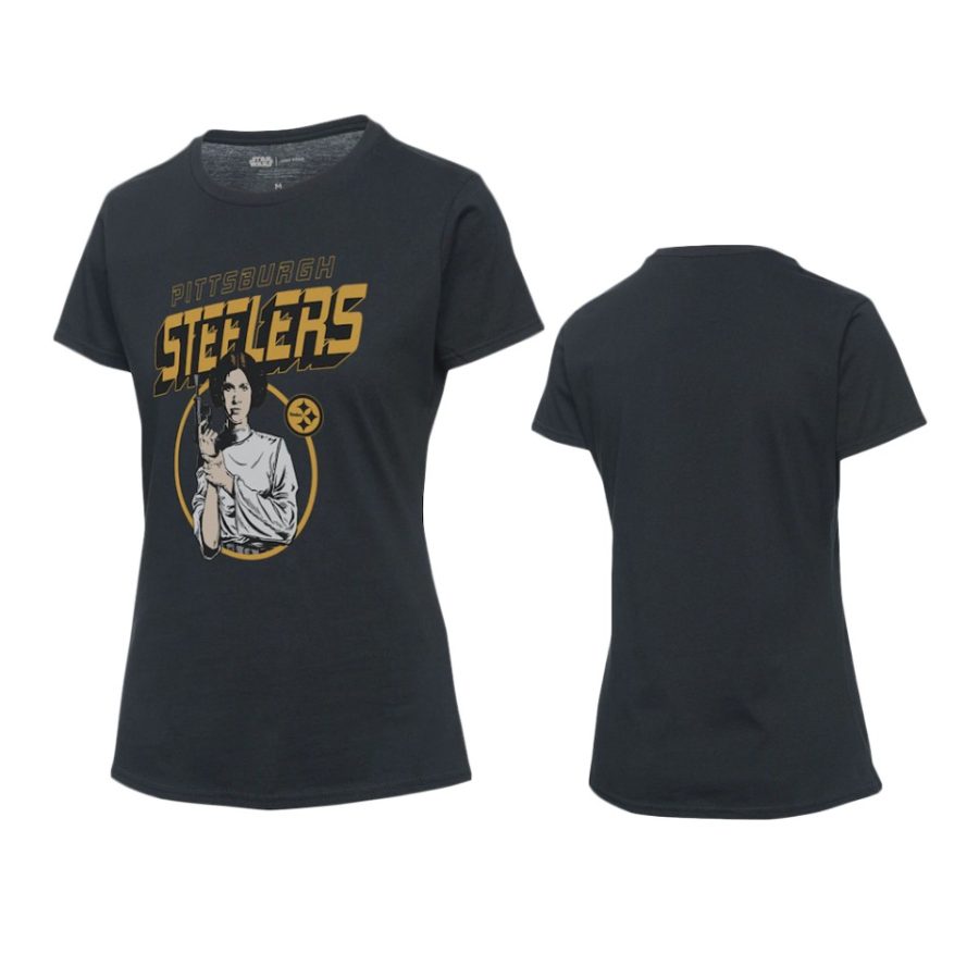 women steelers black disney star wars princess leia t shirt