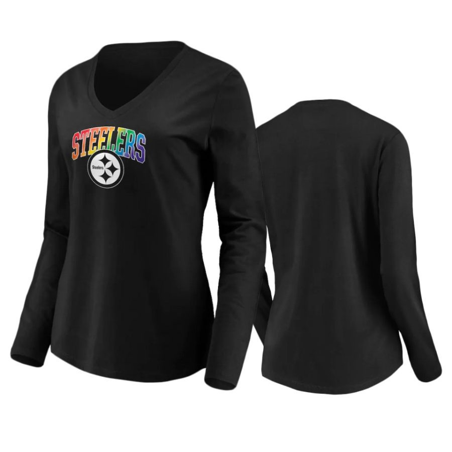 women steelers black pride logo long sleeve t shirt