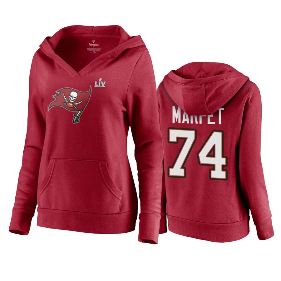 women tampa bay buccaneers ali marpet red super bowl lv champions player icon hoodie