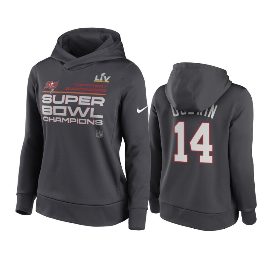 women tampa bay buccaneers chris godwin anthracite super bowl lv champions trophy hoodie