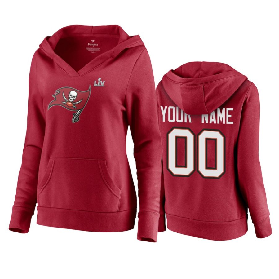 women tampa bay buccaneers custom red super bowl lv champions player icon hoodie