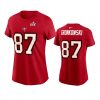 women tampa bay buccaneers rob gronkowski red super bowl lv name number t shirt