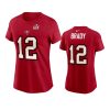 women tampa bay buccaneers tom brady red super bowl lv champions name number t shirt