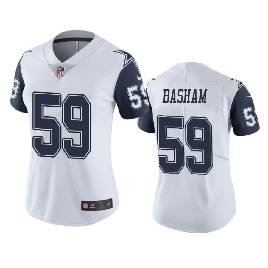 women tarell basham cowboys color rush limited white jersey