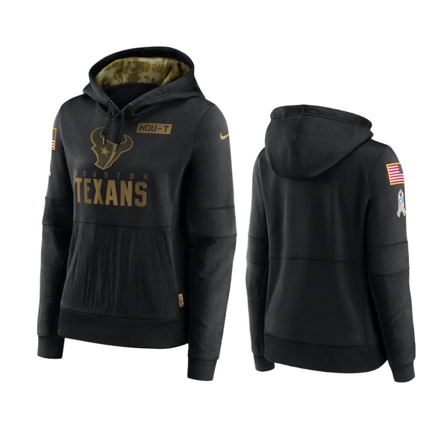 women texans black 2020 salute to service pullover hoodie