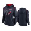 women texans navy sideline performance pullover hoodie