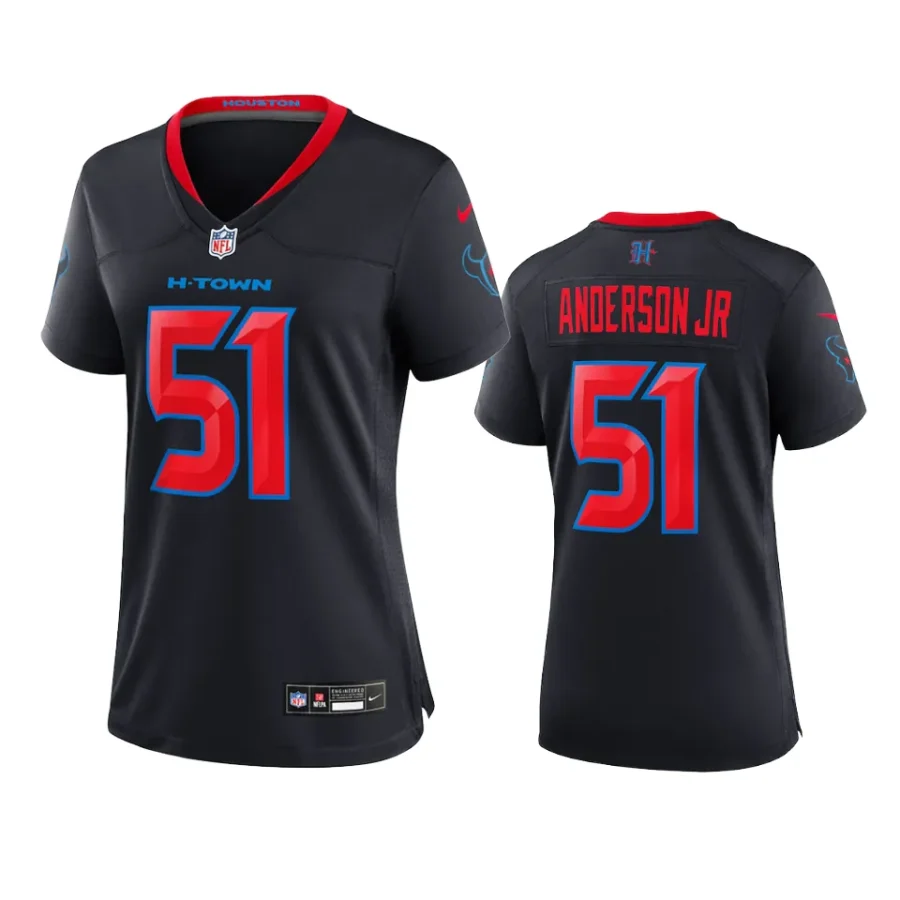 women texans will anderson jr. navy 2024 2nd alternate jersey