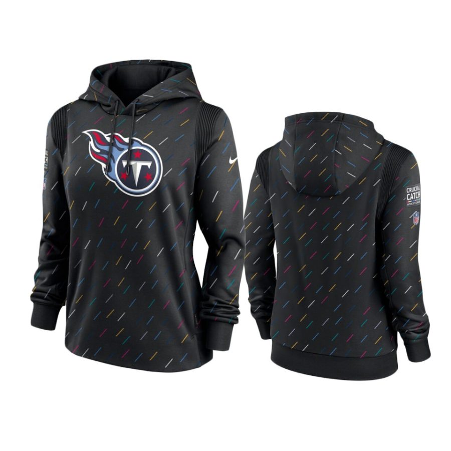 women titans anthracite 2021 nfl crucial catch therma pullover hoodie